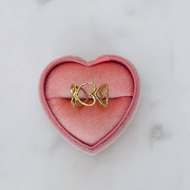 MULTIPLE OPEN HEART ring