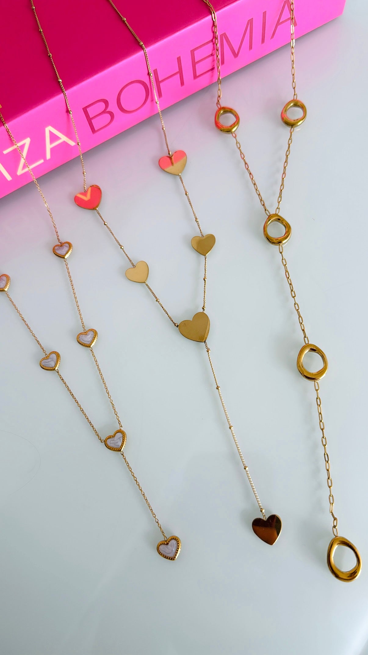 Y PEARL HEARTS ketting