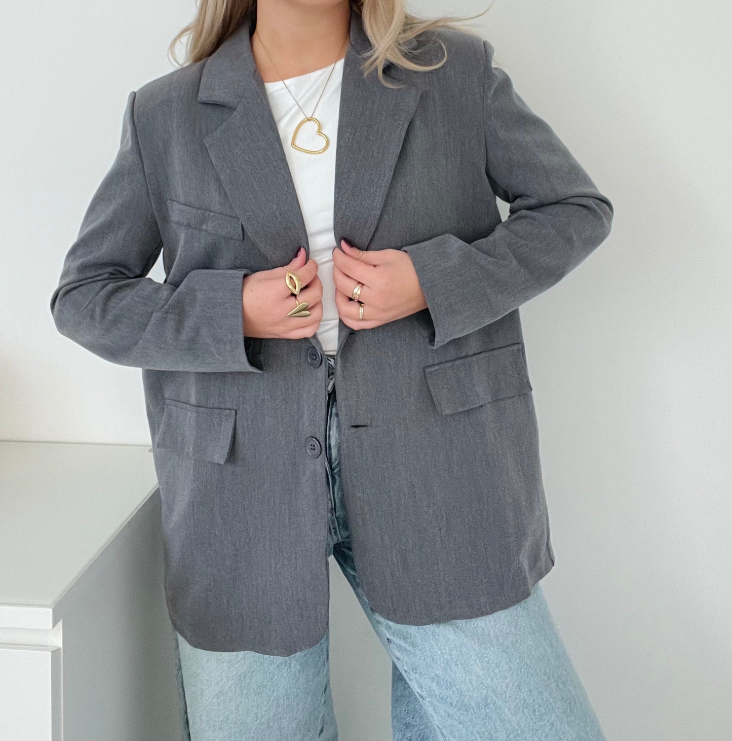 Split Blazer Grey
