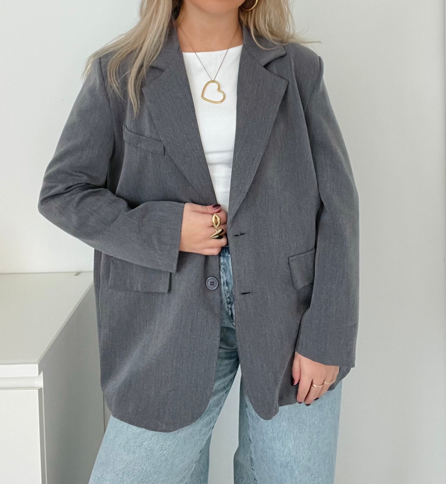Split Blazer Grey