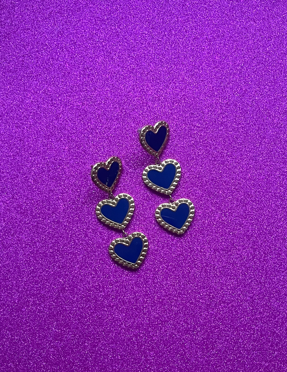 BLUE HEART oorbellen