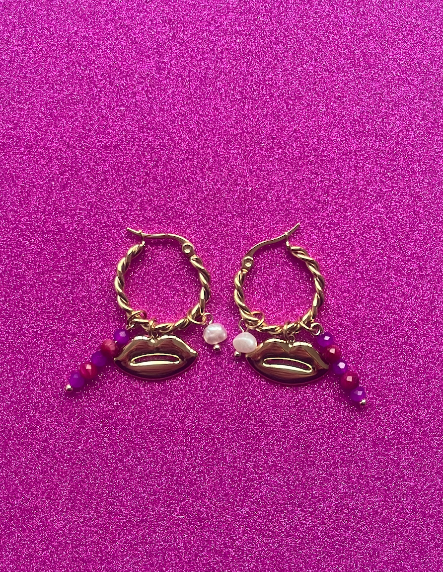 FUCHSIA KISS oorbellen