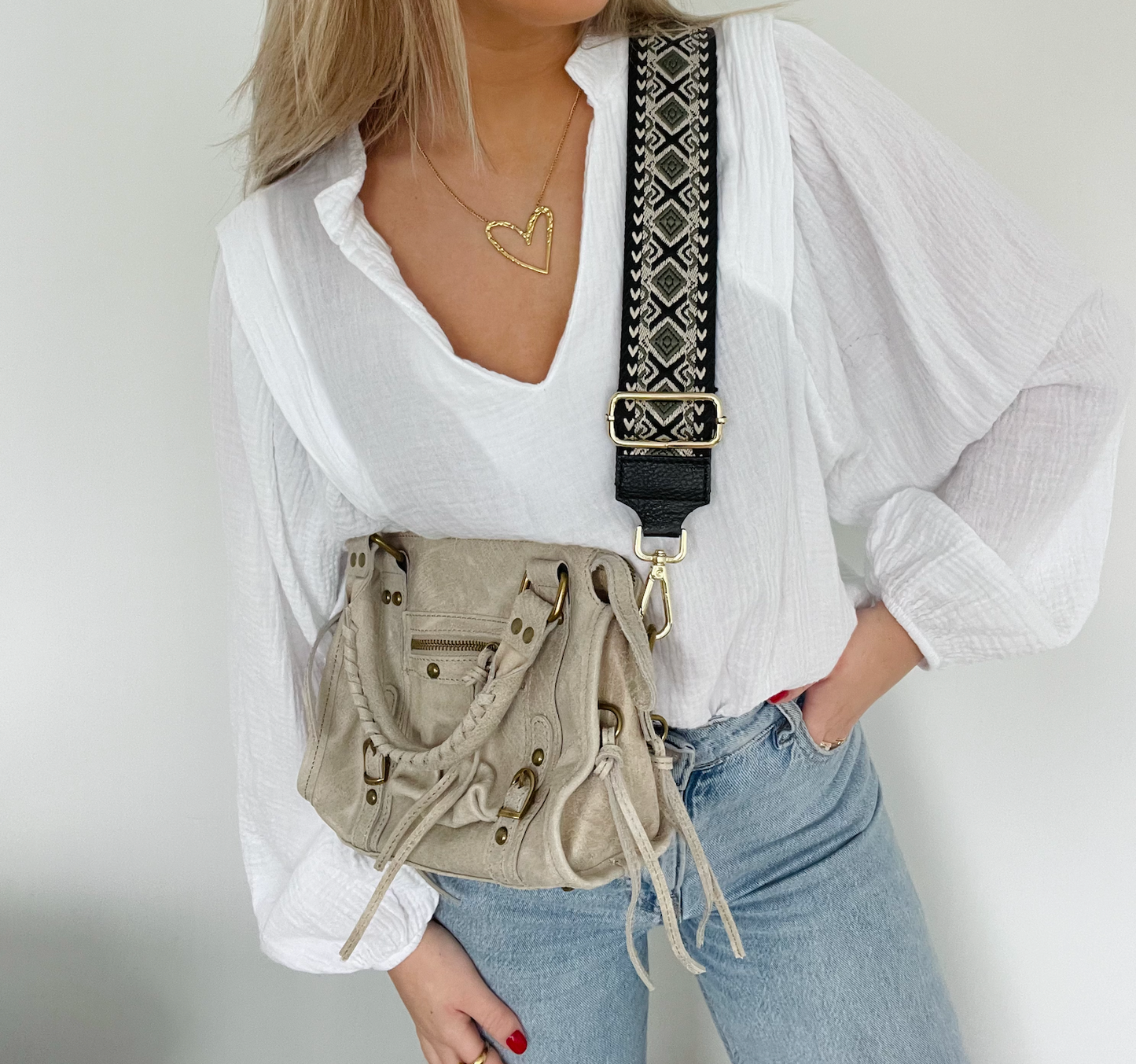 BAG STRAP BOHEMIAN HEARTS