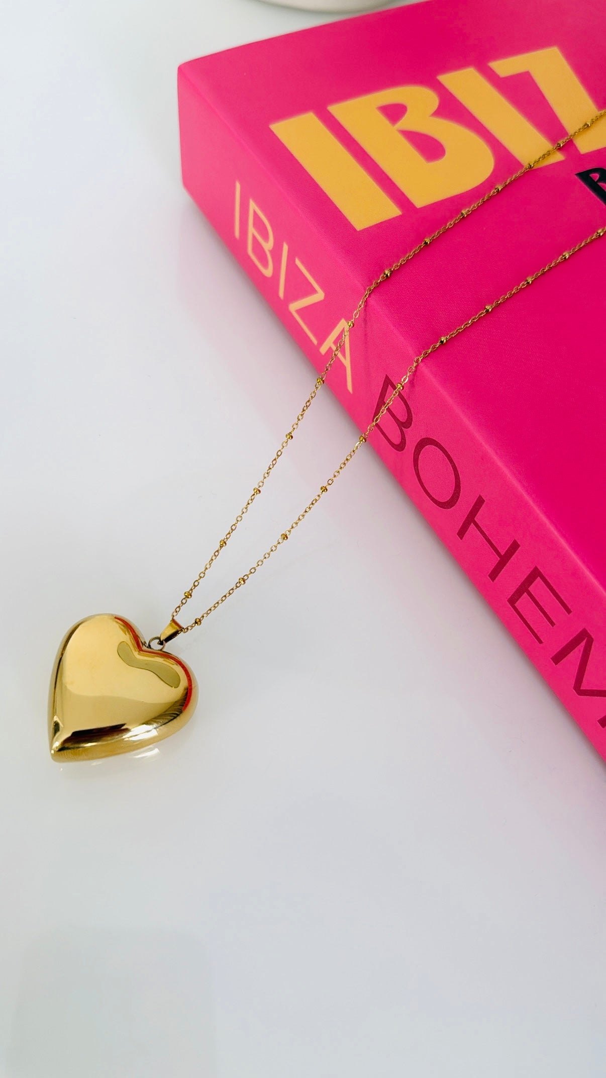LONG BUBBLE HEART ketting