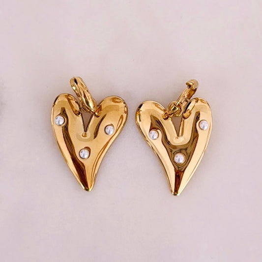 PEARL HEART oorbellen BIG