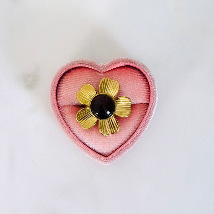 BROWN FLOWER ring