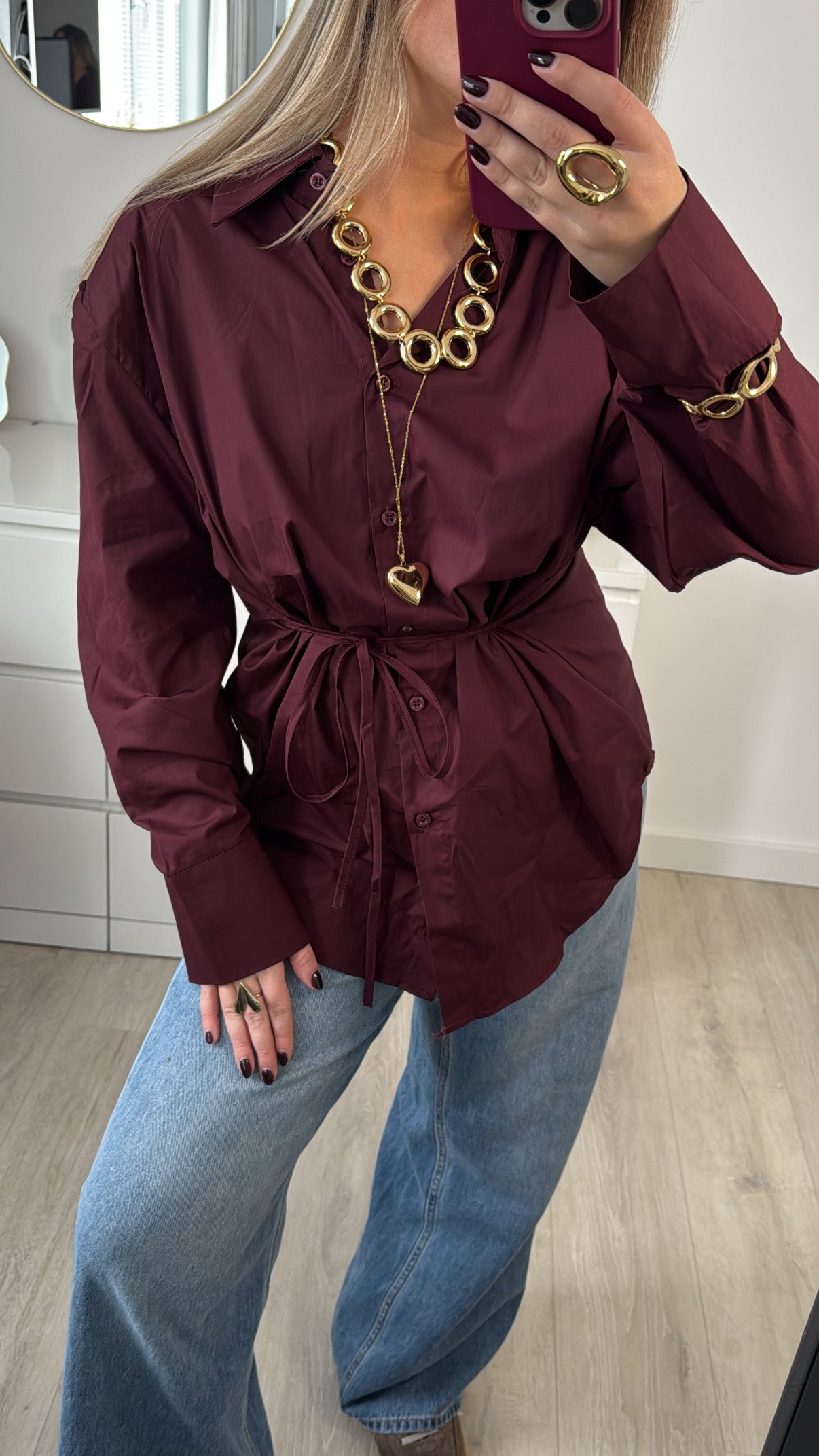 Oversized Burgundy Blouse