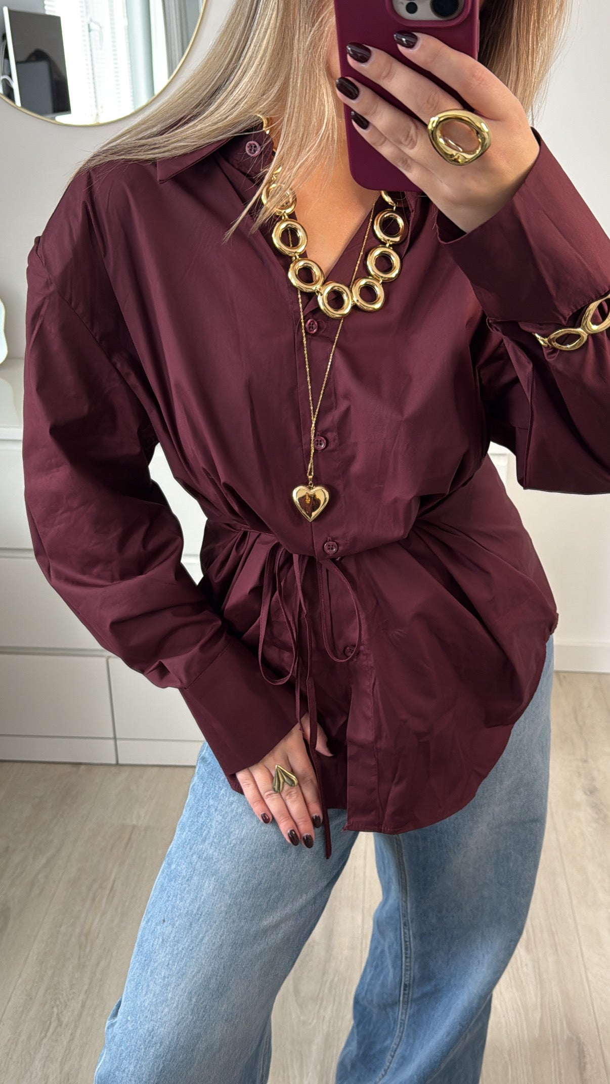 Oversized Burgundy Blouse