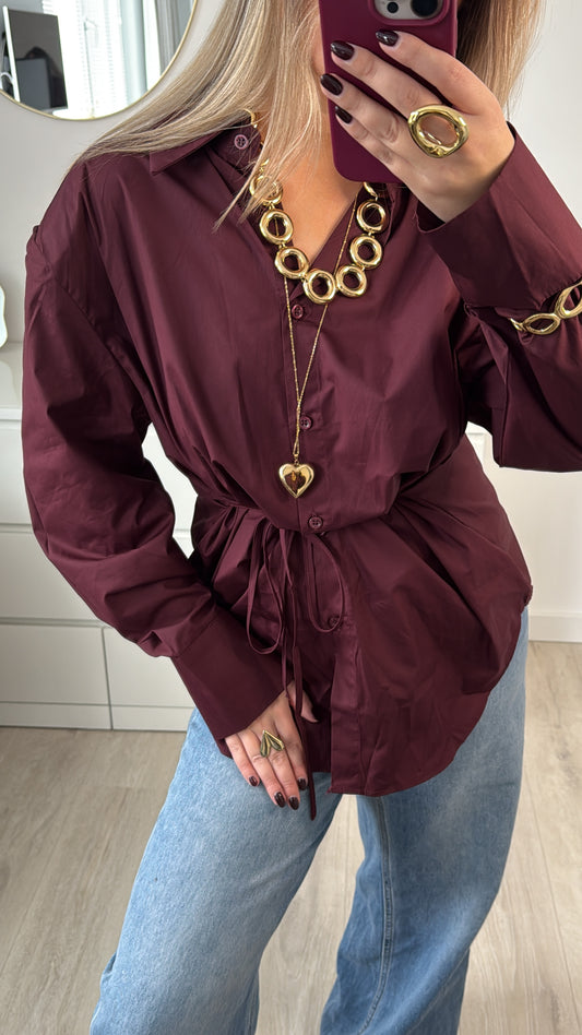 Oversized Burgundy Blouse