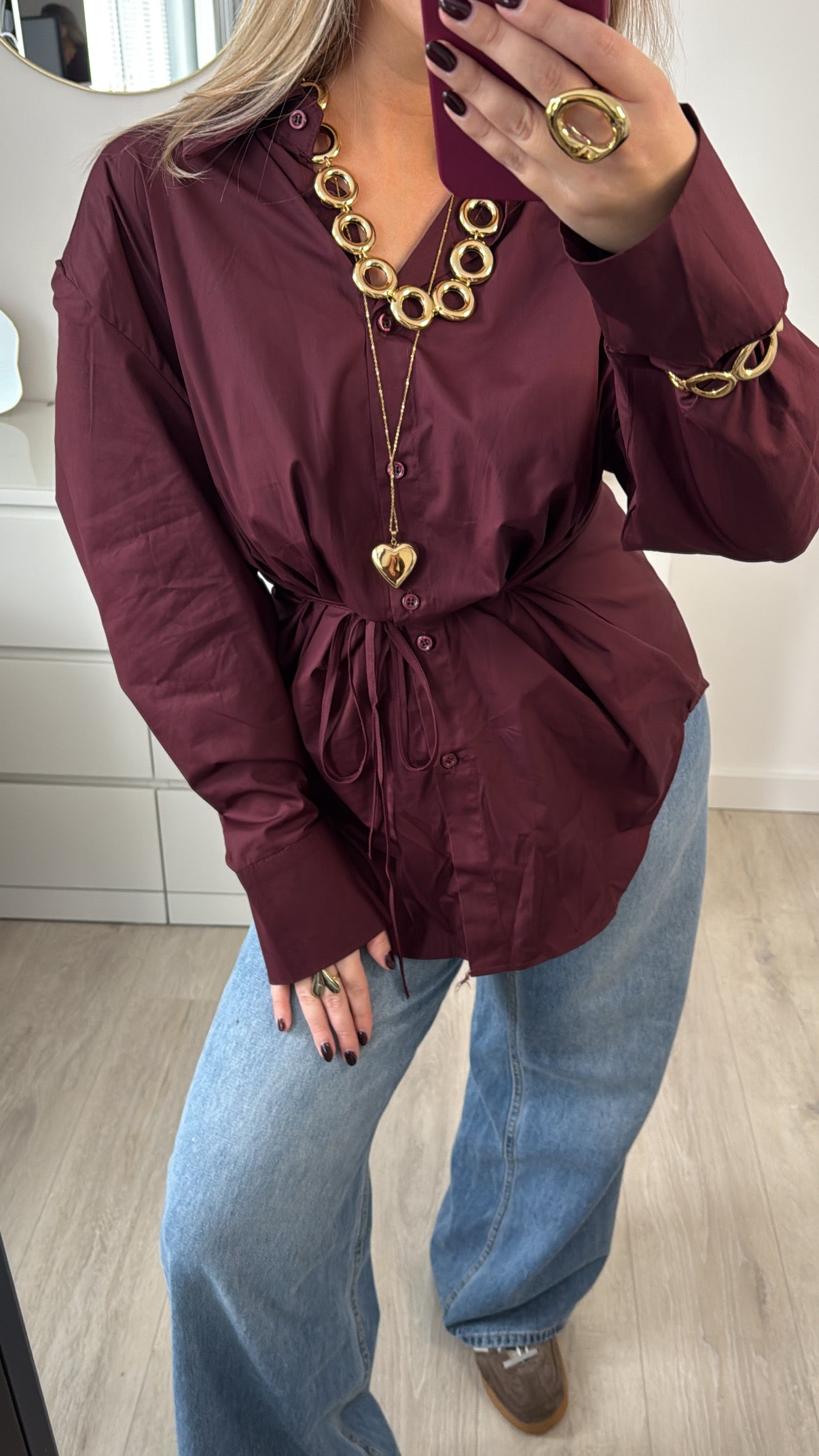 Oversized Burgundy Blouse