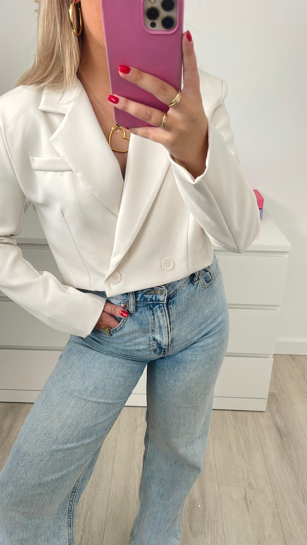 Cropped Blazer Beige