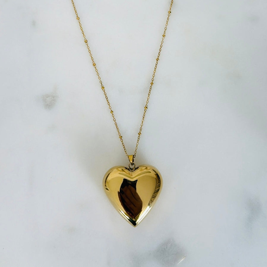 LONG BUBBLE HEART ketting