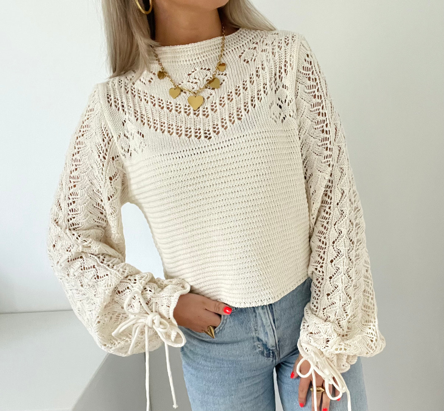 Knitted Bali Top Beige