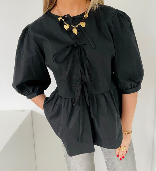 Valerie Bow Blouse Black