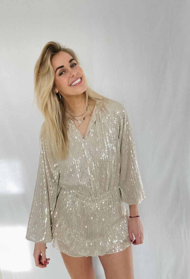 Sparkle Playsuit - Champagne